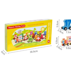 Trenulet din lemn cu piese magnetice, 27 piese, 3 ani+ 05