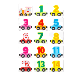 Trenulet din lemn cu piese magnetice, 27 piese, 3 ani+ 05