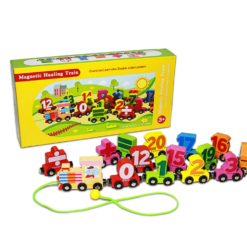 Trenulet din lemn cu piese magnetice, 27 piese, 3 ani+ 05