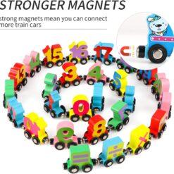 Trenulet din lemn cu piese magnetice, 27 piese, 3 ani+ 05