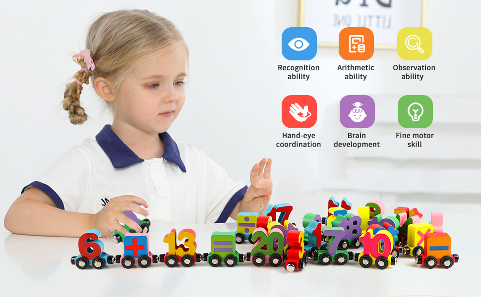 Trenulet din lemn cu piese magnetice, 27 piese, 3 ani+ 05