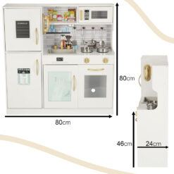 Bucatarie din mdf pentru copii Lulilo, 80x80 cm, cu accesorii