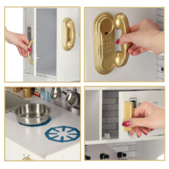 Bucatarie din mdf pentru copii Lulilo, 80x80 cm, cu accesorii