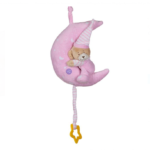 Jucarie de plus pentru patut si carucior - Carusel muzical cu lumini, roz