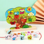 Joc Montessori 2 in 1 Pomul, snuruit si insirat, 3 ani