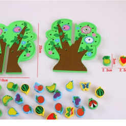 Joc Montessori, Pomul cu fructe, snuruit si insirat, 3 ani
