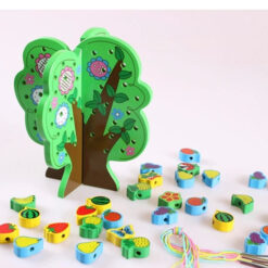 Joc Montessori, Pomul cu fructe, snuruit si insirat, 3 ani