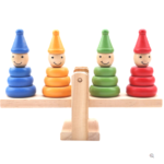 Joc de echilibru din lemn Clovn,3 ani