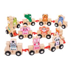 Joc educativ - Trenulet din lemn cu cifre, 3 ani+