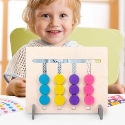 Joc lemn Montessori - Labirint Asociere Culori si Animale, 3 ani+