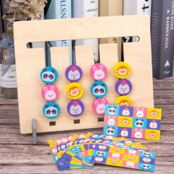 Joc lemn Montessori - Labirint Asociere Culori si Animale, 3 ani+