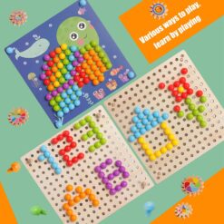 Joc mozaic lemn cu butoni mari, Mosaic, 3 ani+ 01