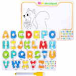 Joc multifunctional, tablita de scris si desenat si puzzle incastru