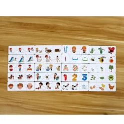 Set 20 Puzzle-uri de asociere cu 3 piese din lemn - Evolutie, 60 piese