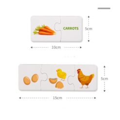 Set 20 Puzzle-uri de asociere cu 3 piese din lemn - Evolutie, 60 piese