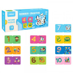 Set Puzzle de asociere cu 2 piese, Numere, Mideer, 18 luni+
