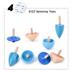 Set 4 titirezi din lemn pentru copii, 3 ani+