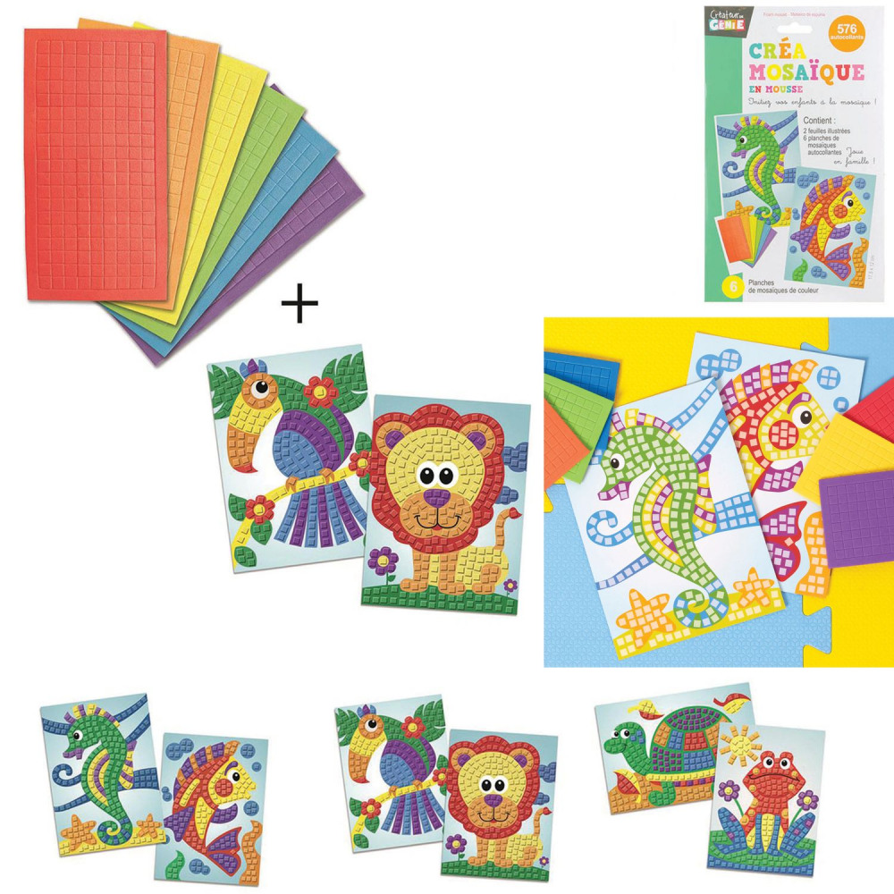 Joc creativ autocolante din spuma, Mosaic, 3 ani+