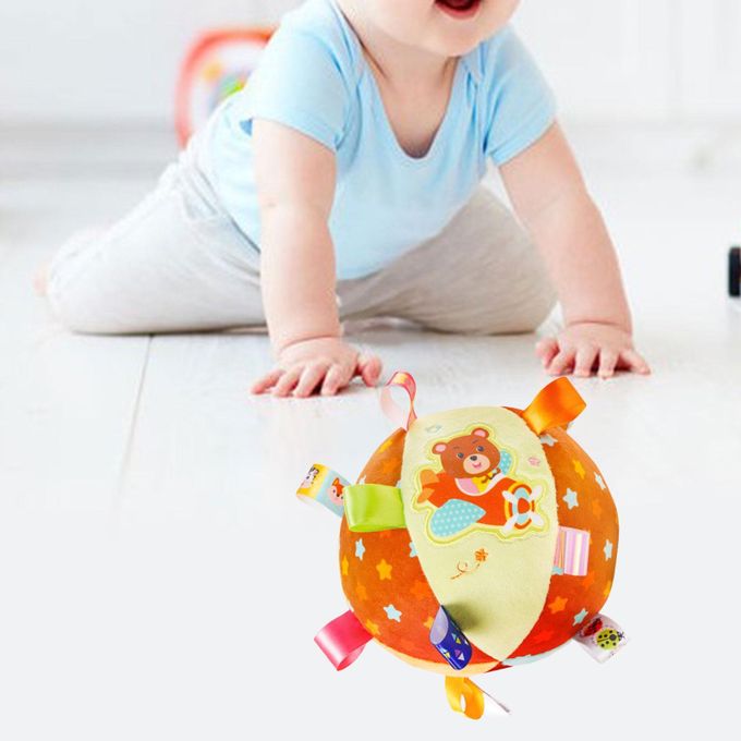 Minge moale si senzoriala pentru bebelusi, 15 cm, Portocaliu