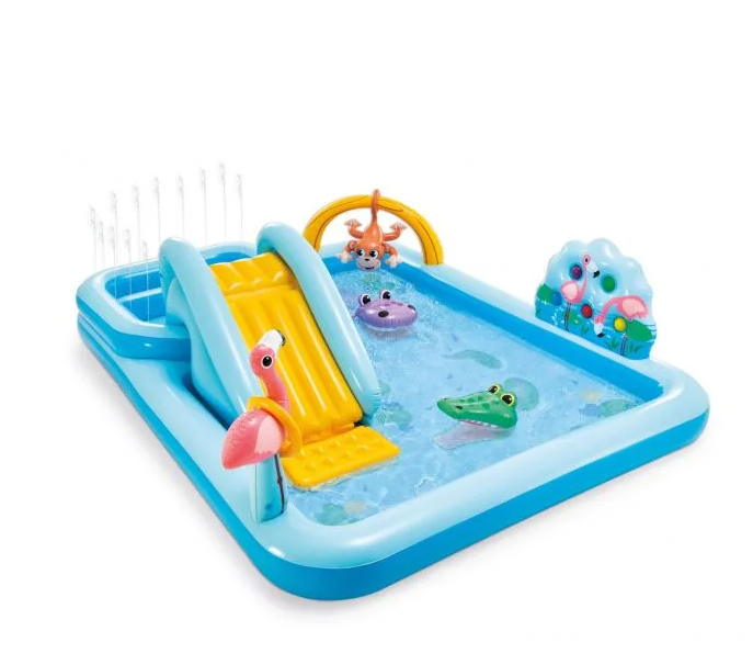 Piscina pentru copii cu Tobogan si Fantana, 257 x 216 x 84 cm