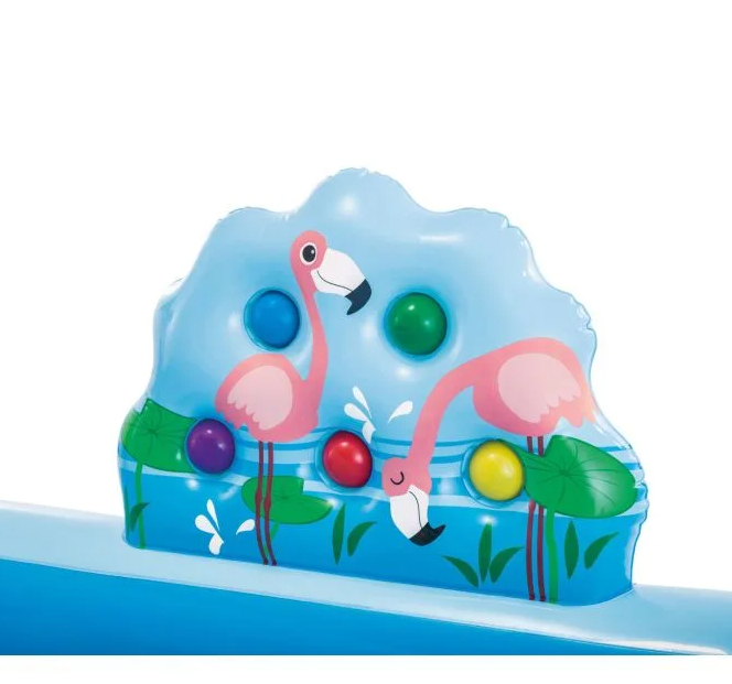 Piscina pentru copii cu Tobogan si Fantana, 257 x 216 x 84 cm