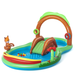 Piscina pentru copii cu Tobogan si Fantana, 295 x 199 x 130 cm