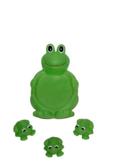 Set 4 broscute, jucarie de baie, Mama si puii