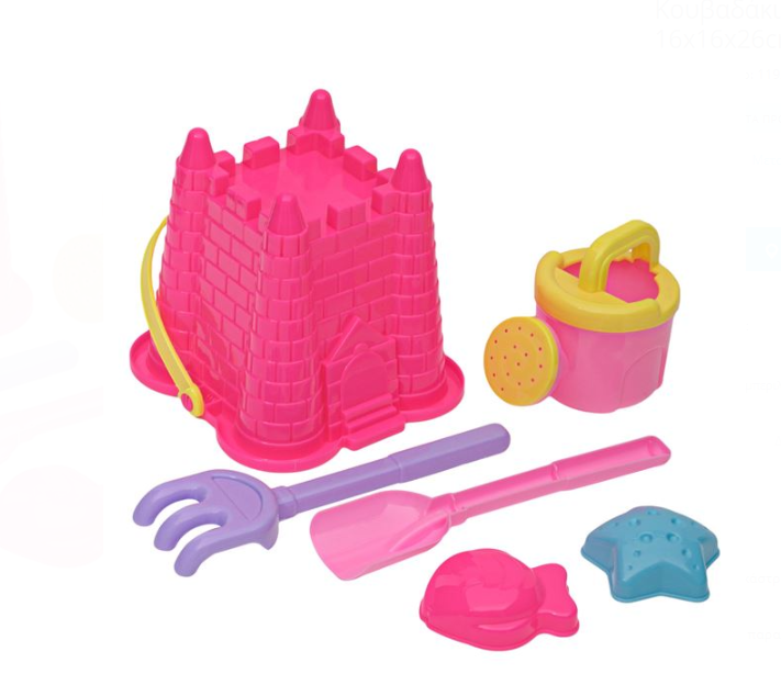 Set 6 jucarii pentru plaja si nisip, 16x26 cm - Castel