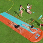 Tobogan dublu de apa, gonflabil, PVC, 488 x 255 x 7 cm