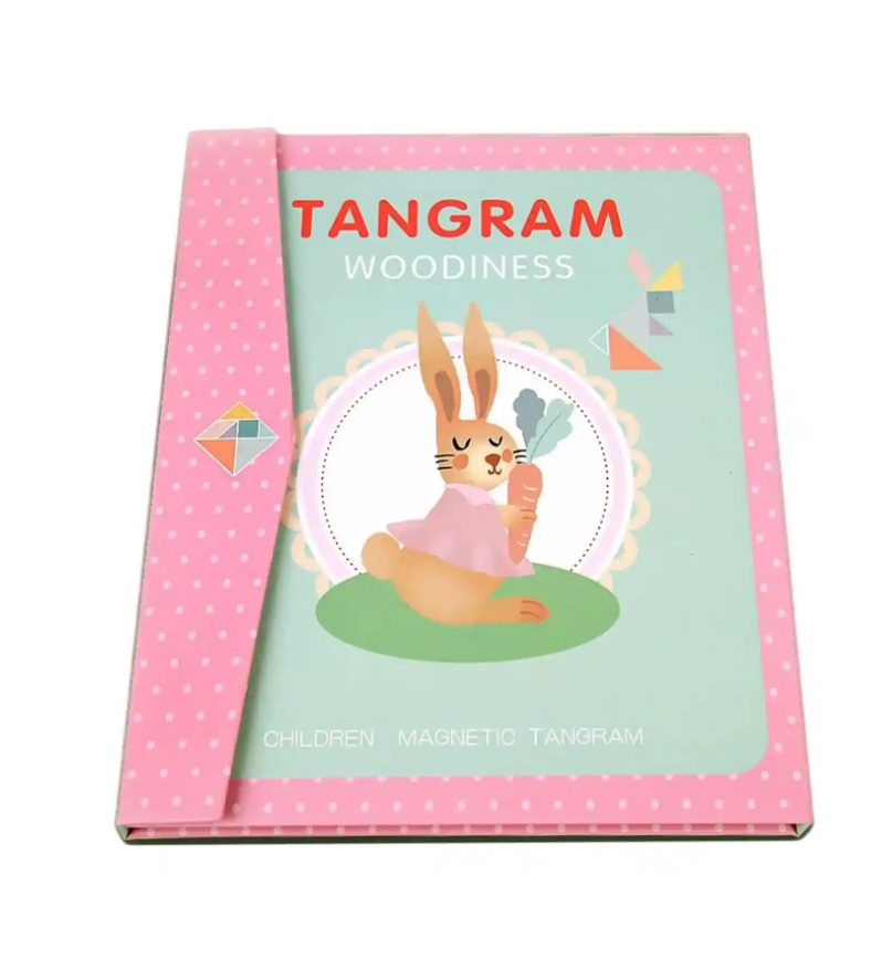 Carte magnetica tip tangram cu 7 piese, 96 modele, 3 ani