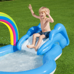 Centru de joaca copii, Bestway Rainbow 53092, gonflabil, PVC, 257 x 145 x 91 cm