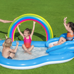 Centru de joaca copii, Bestway Rainbow 53092, gonflabil, PVC, 257 x 145 x 91 cm