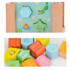 Cub sortator de forme geometrice din Lemn, 3 ani