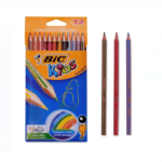 Set de 12 creioane colorate subtiri, BIC