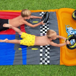 Tobogan de apa, dublu, gonflabil, PVC, 481 x 132 x 35 cm