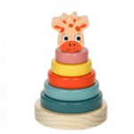 Turn Montessori de sortare si stivuire, 10x14cm, Girafa