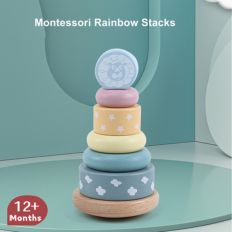 Turn Sortator Montessori din lemn Curcubeu, 12 luni +