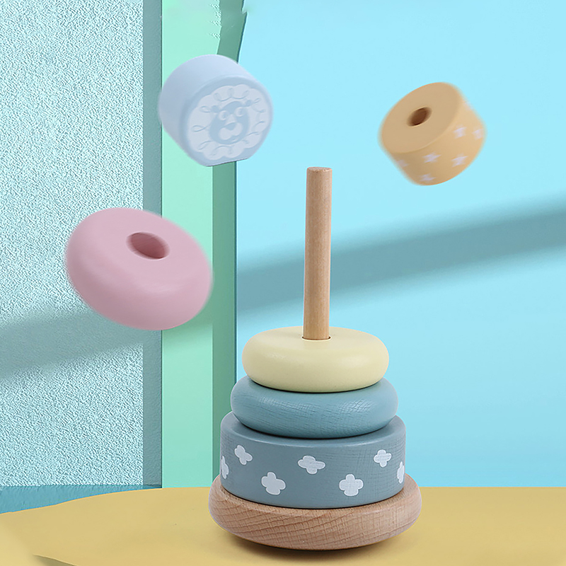 Turn Sortator Montessori din lemn Curcubeu, 12 luni +