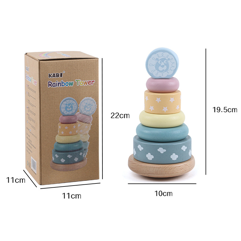 Turn Sortator Montessori din lemn Curcubeu, 12 luni +