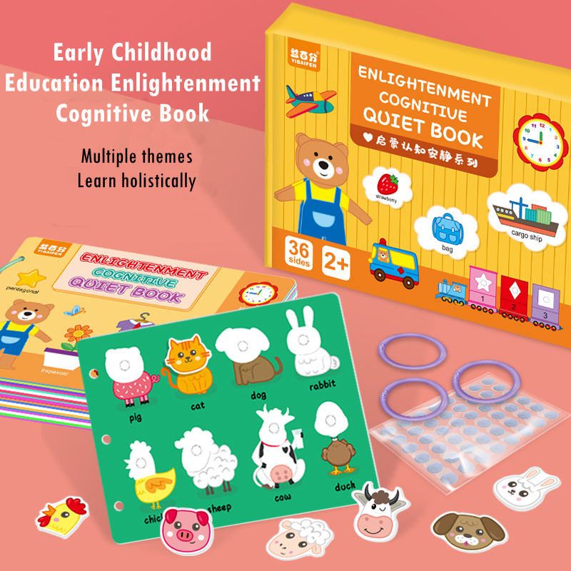 Carte senzoriala si educativa cu stickere reutilizabile, 2 ani+