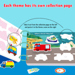 Carte senzoriala si educativa cu stickere reutilizabile, 2 ani+