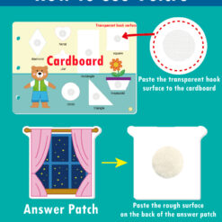 Carte senzoriala si educativa cu stickere reutilizabile, 2 ani+