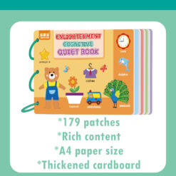 Carte senzoriala si educativa cu stickere reutilizabile, 2 ani+