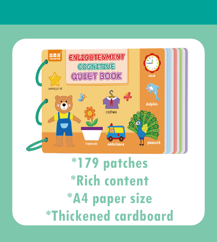 Carte senzoriala si educativa cu stickere reutilizabile, 2 ani+