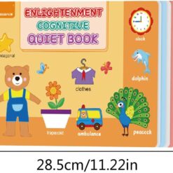 Carte senzoriala si educativa cu stickere reutilizabile, 2 ani+