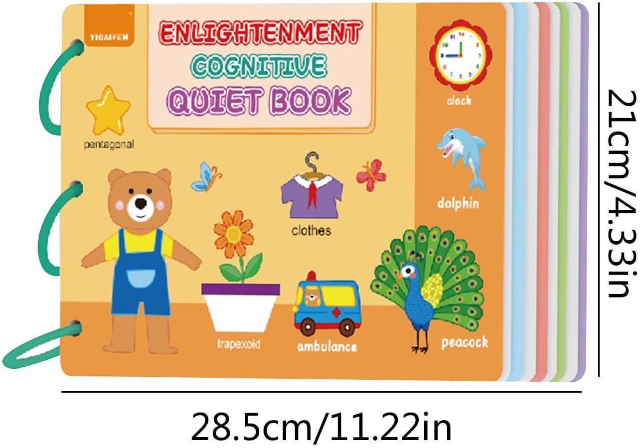 Carte senzoriala si educativa cu stickere reutilizabile, 2 ani+