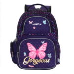 Ghiozdan scolar fete cu 3 compartimente, Rucsac Fluture