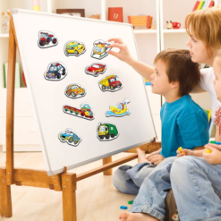 Set 30 vehicule magnetice din carton, 3 ani