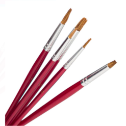 Set 5 pensule pictura cu par natural si varf plat