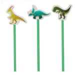 Set de 3 creioane HB cu radiera, Dino